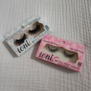 Ioni 3D Faux Mink Lashes Box Set of 2  Cat eye and Natural Lite Wispy New